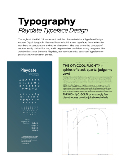 Samples of a typeface created by Maria